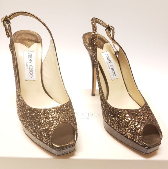 jimmy choo coarse glitter shoes